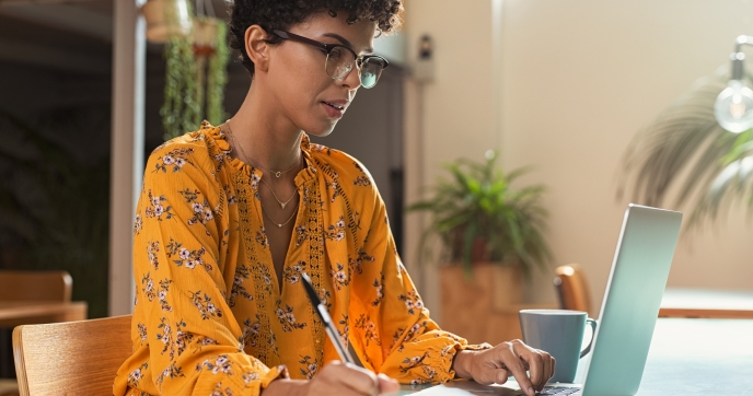 Professional working on a laptop