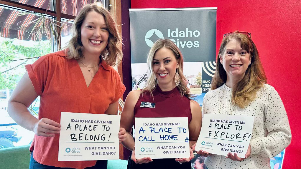The ICF team members celebrate the Idaho Nonprofit Center's Idaho Gives campaign, an annual statewide fundraising event that supports local nonprofits by encouraging donations from individuals and businesses across Idaho.