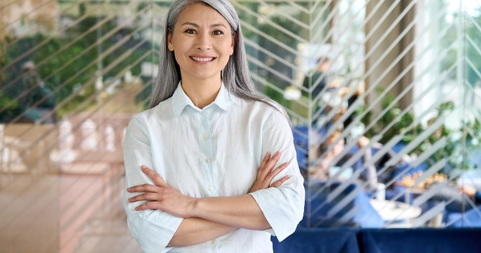 Woman presenting to a group