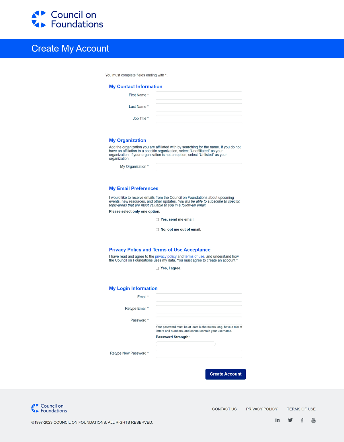 Fill in all the required fields on the next screen.