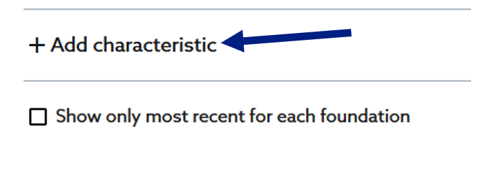 Select + Add characteristic