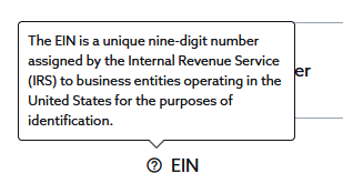 Hover over the question mark for more information